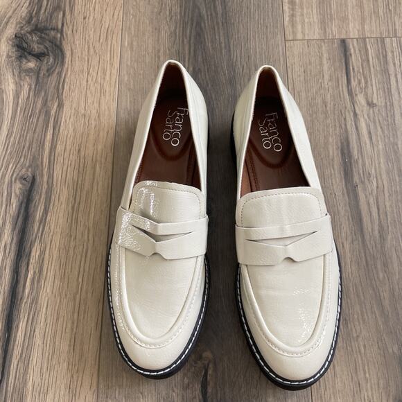 Franco Sarto Women Bazel Platform Lug Sole Loafer Cream Size 8.5 Chunky Slip On - Picture 3 of 9